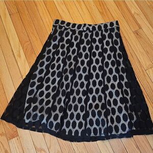 600 WEST FULL SKIRT BLACK POLKA DOT WITH UNDERSKIRT OF WHITE